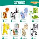 BONNYCO 3D Puzzles for Kids Toys Jungle Animals Pack 8. 3D Puzzle Jigsaw 6-8 9-13, Educational Girl and Boy Toys. Gifts for Kids Activity, Birthday Gifts for Boys. Rompecabezas 3-D Foam, Christmas