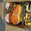Chain Ratchet Straps 2 Inch x 27 Foot, Cargo Tie Down,4 Pack
Heavy Duty Ratchet Straps with Chain Anchors & Grab Hooks, 10,000 lbs Break Strength,Heavy Equipment Tie-Downs