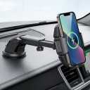 Wireless Car Charger Phone Mount, 15W Fast Charging Car Mount Charger with Auto Clamping, Car Charger Phone Holder for iPhone, Wireless Charger Car Mount for Dashboard & Windshield
