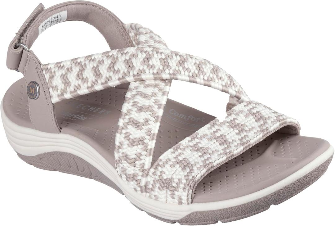Skechers Women's Martha Stewart Reggae Cup-Coastal Trail Flat Sandal (6, Taupe Natural)