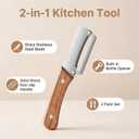Multifunctional Premium Vegetable Peeler with Wooden Handle, Stainless Steel Blade & Bottle Opener, Non-Slip Kitchen Tool for Fruit, Apple, Potato, Pumpkin, Papaya, Zucchini (2pcs)