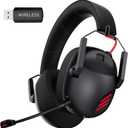 Wireless Gaming Headset, Gaming Headphones for PS5, PS4, PC, NES, Bluetooth 5.3 Gaming Headsets Wireless with Noise Canceling Microphone, Gamer Headphones for Nintendo Switch, 50H Battery - Black