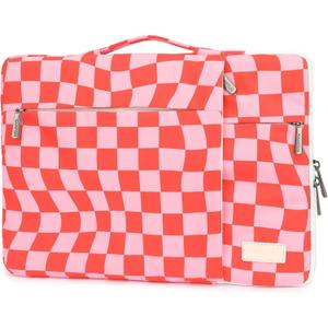 360 Protective Laptop Sleeve Case Bag with 3 Pockets,Handle and Luggage Strap for MacBook Air 13 inch,13.3 inch HP Dell Lenovo Notebook (Grid)