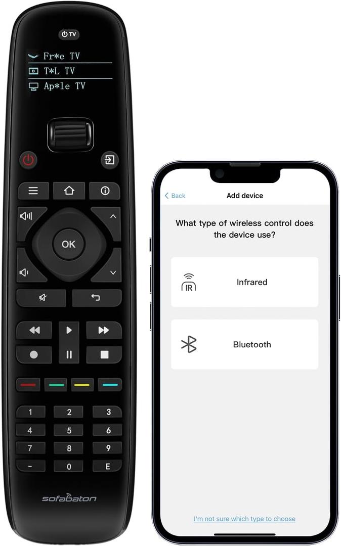 SofaBaton U2 Universal Remote Upgrade Backlit Button,Improved Scroll, All in One Universal Remote Control with App Control, Custom Macros, Compatible with Smart TVs,Sound Bar and DVD