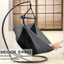 Hammock Swing Chair for Outdoor & Indoor, Lightweight & Portable, Perfect for Adults & Camping (Black, Gray)