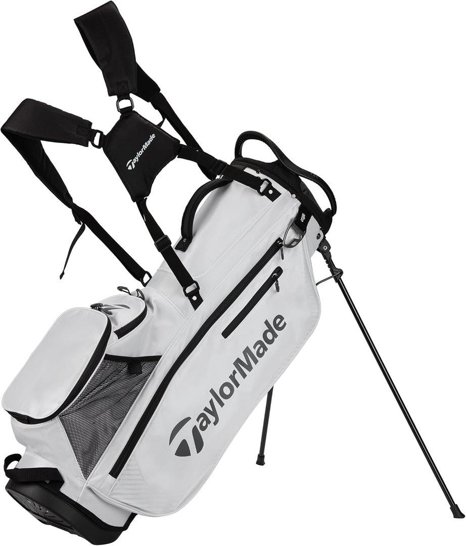 TaylorMade Pro Stand Bag, Lightweight, Ideal for Carrying or Push Cart (White)