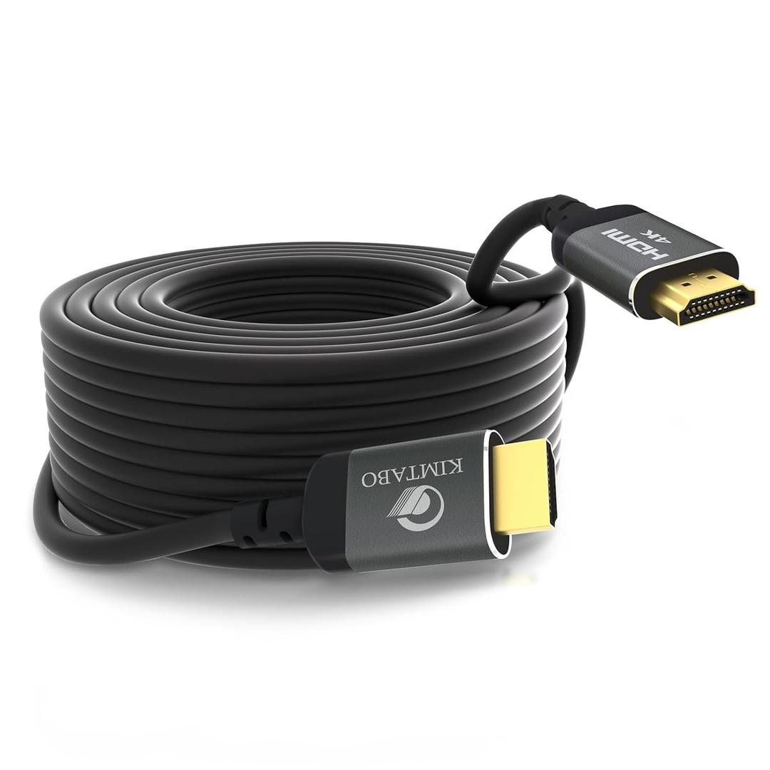 50ft HDMI Cable, Ultra High Speed Long HDMI Cables Support 4K 60Hz 2K 1080p 3D ARC, Gold Plated Connectors Soft HDMI Cord for UHD TV Monitor Projector Soundbar Laptop PS3/4 Xbox (15m) (Silver)