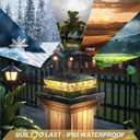 Solar Post Cap Light 6 Packs, Waterproof Fence Post Solar Lights, 4x4 IP65 Black Outdoor Light for Deck Garden & Patio Lights for 3.5x3.5,4x4,5x5 Wood & Vinyl Posts Warm White Lighting