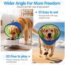Soft Dog Cone Collar Alternative - Adjustable Comfy Cones for Large/Medium/Small Dogs to Stop Licking After Surgery, Comfortable Fabric Elizabethan Collars, Head Cone of Shame for Neuter Recovery (L) (Blue, L)