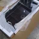 LOAAO 60X28 Inch Bathroom Mirror with Wood Grain Colored Metal Frame, Rounded Rectangle Metal Framed Bathroom Mirror, Anti-Rust, Hangs Horizontally or Vertically, Tempered Glass