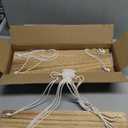 Mkono Macrame Hanging Shelves Boho Wall Decor Set of 2 Rustic Wood Floating Storage Shelf for Bedroom Bathroom Living Room Nursery Dorm Room, Display Shelving for Hanging Plants Photos (White)