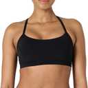 Amazon Essentials Womens Active FormFlex Buttery Soft Light Support Y-Back Thin Strap Yoga Sports Bra (Medium, Black)