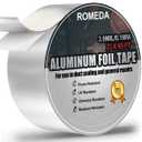 Romeda Aluminum Foil Tape, 2 inch x 65 Feet Foil Tape (3.9 mil), Silver Insulation Adhesive Metal Tape, High Temperature Heavy Duty HVAC Tapes for Ductwork, Dryer Vent, HVAC