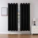 Joydeco Blackout Curtains 72 Inch Length 2 Panels Set, Thermal Insulated Long Curtains& Drapes 2 Burg, Room Darkening Grommet Drapes for Bedroom Living Room Window (Black, W52 x L72 Inch)