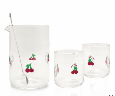 Silver One International Daisy Mixing Glass Coctail Set