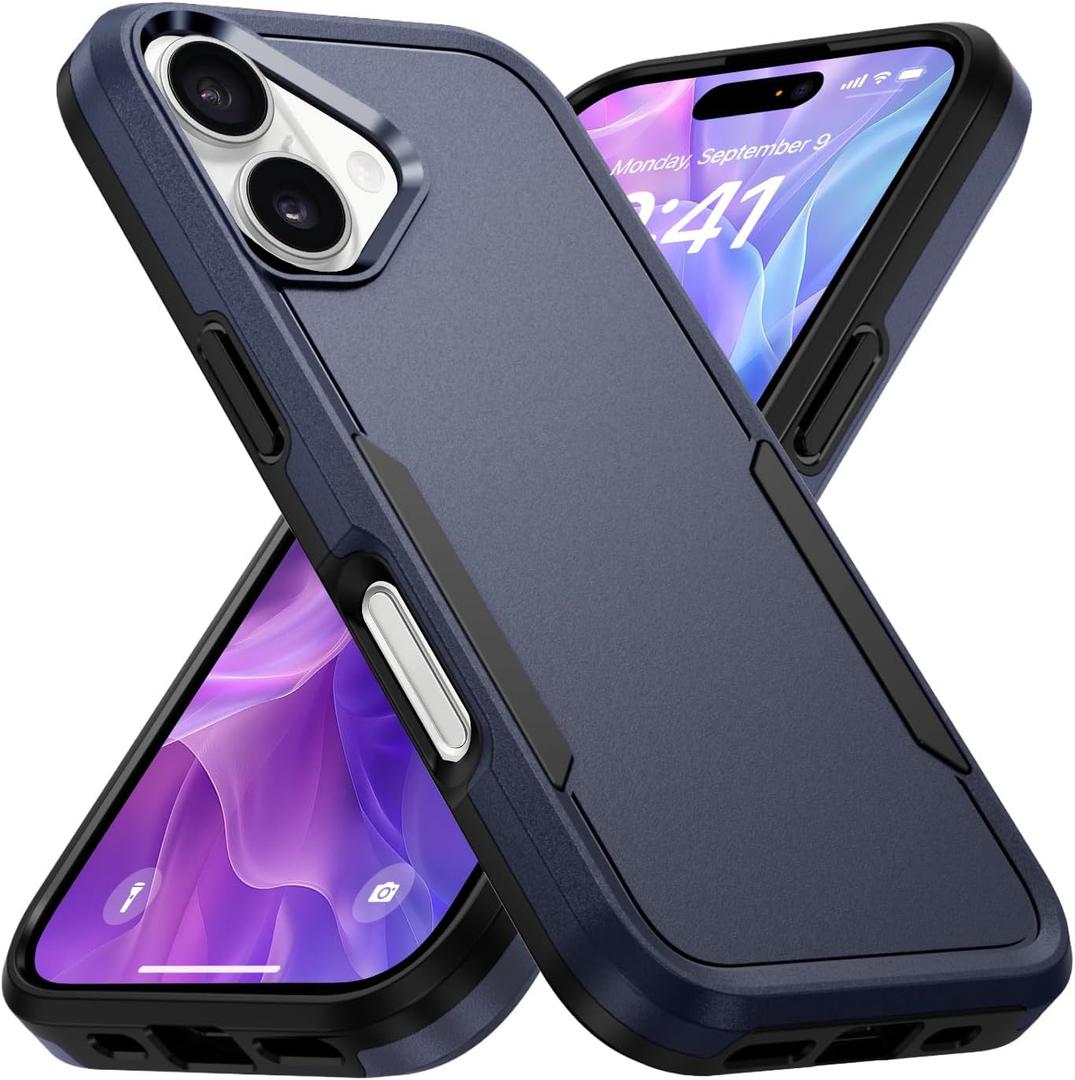 Designed for iPhone 17 Case, Dual Layer Heavy Duty Shockproof Protective Phone Cases Cover, Military Grade Drop Protection, Blue