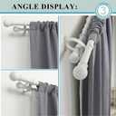 Matte White Double Curtain Rods 72-144 Inch,1Front and 5/8Back Double Drapery Rod with Small Round Ball and Aluminum Brackets, Adjustable Dual Window Rod for Sheer/Blackout Curtains