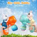 Bubble Gun for Kids 2 Pack Bubble Guns Kit for Toddlers Rabbit Bubble Machine Electric Bubble Toy Automatic Bubble Blower Bubble Maker for Outdoor Easter Gift for Kids