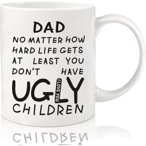 Donse Fathers Day Dad Gifts 11oz Funny Coffee Mug for Dad from Daughter Son | Printed on Both Sides,Microwave &Dishwasher Safe, Sturdy& Chip Resistant, Fade-Resistant Print, Versatile & Giftable