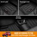 Custom for 2007-2018 Jeep Wrangler JK 4 Door Floor Mats & Cargo Liner & Backrest Mat All Weather TPE Rubber Protection Mat (for 2007-2018 JK 4 Door Accessories 6 Pcs)