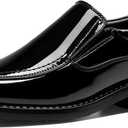Bruno Marc Boy's Dress Shoes Slip-On Loafer Wedding Shoes, Size 4 Big Kid, Black-Pat