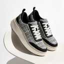 Women Espadrille Platform Sneakers Chunky Fashion Casual Shoes for Women Comfortable Walking Sneakers (10, Black/White)