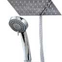 BLACK + DECKER Stainless Steel Rain Flow Shower Head & 3-Function Handheld Wand, Dual Shower System, Anti-Clog Nozzles, Chrome