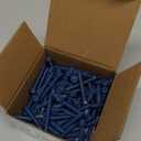 100Pcs 1/4 x 1-3/4 Inch Concrete Screws Anchor with Drill Bit, Blue Hex Head Masonry Brick Stucco Cement Block Screws, Diamond Point