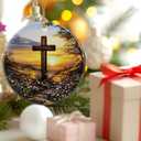 Christmas Ornament, Christian Cross Ornaments, Xmas Decor, Christmas Tree Ornaments, Xmas Decorations for Tree, Holiday Ornament, Gift Ideas, Christian Gifts, Religious Gifts (Cross Design 4)