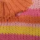 GORGLITTER Women's Striped Cropped Sweater Colorful Crew Neck Chunky Cable Knit Vintage Pullover, Size S