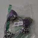 Cosplay Leopard Sequin Black Cat Ears Headband for women, Leopard Print, cheetah ears Headbands Party Decoration, Halloween costume for women adult Pack of 5 (Multicolor)