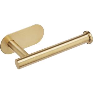YUET Toilet Paper Holder Self Adhesive, Premium Thicken SUS304 Stainless Steel Rustproof Adhesive Toilet Roll Holder No Drilling for Bathroom, Kitchen, Washroom, Rv (Gold)