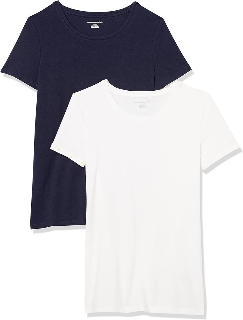 Amazon Essentials Women's Regular-Fit Short-Sleeve Crewneck T-Shirt, Multipacks (XX-Large)