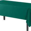Exquisite 12-Pack Premium Plastic Tablecloth 54in. x 108in. Rectangle Table Cover - Dark Green