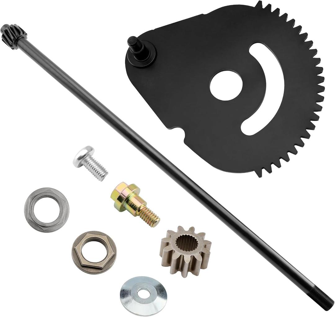 938-05078 Steering Rod Shaft & 617-04094 Steering Gear Kit, Contain 941-0656A Gear Bushing & 948-0389 Steering Rod Cap Washer and Screw, Compatible with MTD, Troy-Bilt, Cub Cadet, Craftsman Lawn Mower