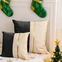 Christmas Leather Pillow Covers 20x20, Outdoor Waterproof Black and White Decorative Rectangle Pillow Covers, Modern Farmhouse Easy Clean Cushion Case for Living Room Couch Bed