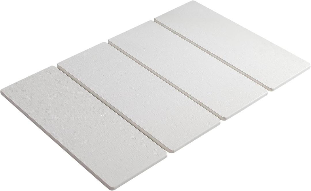 Efficient Silicone Stone Pad Quick Dry Pliable Diatomite Non Slip Safe Not Slip Diatomite Drying Mat (White)