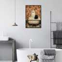 horakey Vintage Ghost And Black Cat In Bathtub Posters Cute Bubblebath Flower Canvas Wall Art Spooky Halloween Prints Painting For Bathroom Home Bedroom Dorm Wall Decor 12x16in Unframed