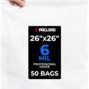 26" x 26" Extra Large Reclosable Plastic Zip Bags, 50 Count