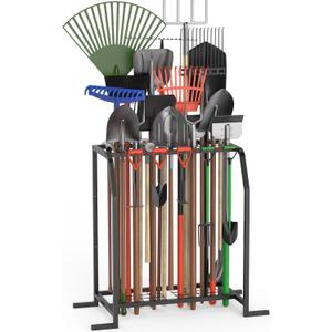 Trieez Extra Large Garden Tool Organizer for Garage, NEVER FALL OVER - Yard Tool Organizer Garage for Organization and Storage, Tool Rack for Shed, Outdoor, Tool Stand