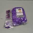 Canlierr 70s Disco Costume Accessories Set for Women, Afro Wig Disco Ball Earrings Necklace Bracelet Sunglasses for Halloween Party(Purple)