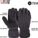SKYDEER Winter Gloves with Soft Deerskin Suede Leather & Thermal Polar Fleece & Warm 3M Thinsulate Insulation (SD8661T) (Black, M)