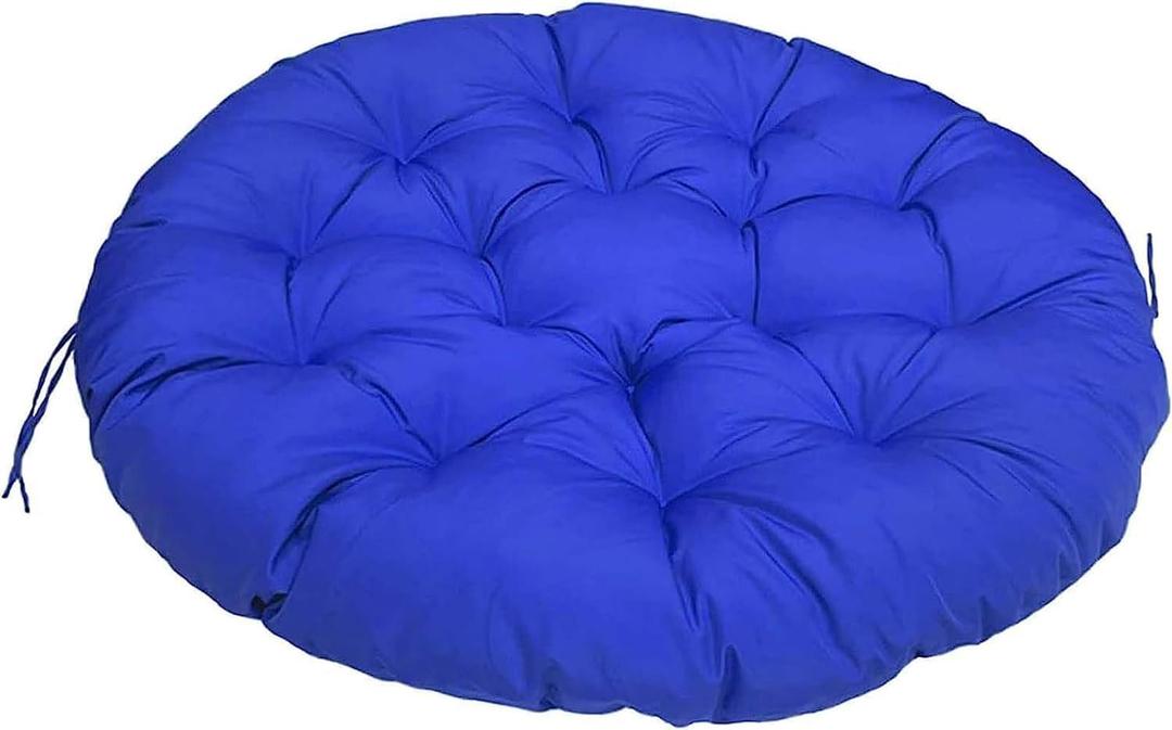 Cushions Papasan Chair Cushion Round, Thick Chair Cushion Pad for Outdoor Egg Chair Garden Cushion Seat Cushion Dish Chair Rattan Swivel Chair Hanging Chair Indoor and Outdoor( Blue1x120cm)