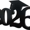 Graduation Decorations 2026 Wooden Table Decor,13x7inch Double Sided Hollowed-out Class of 2026 Black Graduation Centerpieces for Tables,Congrats Grad Party Decorations Indoor Outdoor