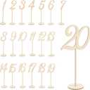 Becho 1-20 Wedding Table Numbers 9" Tall Wooden Table Numbers Tabletop Signs for Wedding,Party,Home Decoration,Rustic Receptions,Banquets,Cafes,Restaurants,Hotels.