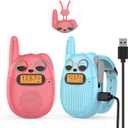 Qniglo Walkie Talkies for Kids, 3 Miles Long Range 22 Channels 2 Way Radio for Boys Girls Ages 3-12, Walkie Talkies for Outdoor Camping Hiking, Easter/Birthday Presents for 4 5 6 7 8 Year Old (Red Blue)
