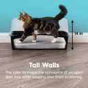 IRIS USA Cat Litter Box XX-Large Open Top with High Sided Walls Tall Scatter Shield Scoop Included Easy Clean Plastic Pan for Big Cats Kittens Multi-Cat Households 30"L x 20"W x 14"H Black