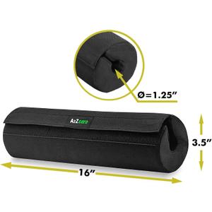 A2ZCARE Barbell Squat Pad - Neck and Shoulder Protective Pad Support for Squats, Lunges and Hip Thrusts - Black, Pack of 1