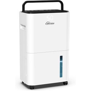 BRITSOU 2000 Sq. Ft Dehumidifier for Basement with Drain Hose & 0.66 Gallon Tank, 34 Pint Dehumidifiers for Home with Auto Shut off, 24HR Timer (34 Pints)