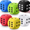 Shappy 6 Inches Foam Dice Fun Filled Large Educational Toy Kawaii Giant Dice Decorative Eva Foam Jumbo Cube Big Square Building Blocks for Game Nights Learning Sessions(Multicolor,4 Pcs)